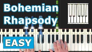 Queen  Bohemian Rhapsody  Piano Tutorial Easy  Sheet Music Synthesia [upl. by Ennaeed]