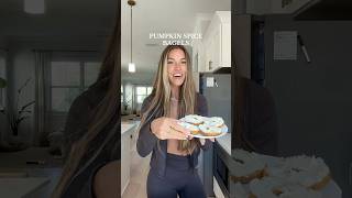 Pumpkin Bagels Recipe🎃🧡 healthyrecipes [upl. by Assilen]