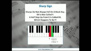 Piano Accidentals  Flat Notes Sharp Notes Natural Notes [upl. by Diskin505]