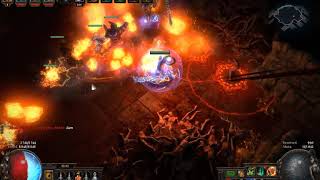 36 Flame Golem Elementalist  Uber Atziri Deathless Kill [upl. by Ecined]