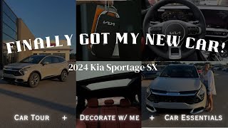 FINALLY got my NEW car  2024 Kia Sportage SX  Car Tour  Decorate w me  Car Essentials [upl. by Roswald]