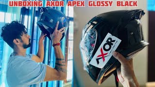 UNBOXING AXOR APEX GLOSSY BLACK HELMET [upl. by Kaylil]