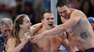 USA mixed 4x100M medley relay team breaks world record to win gold at Olympics [upl. by Noguchi]