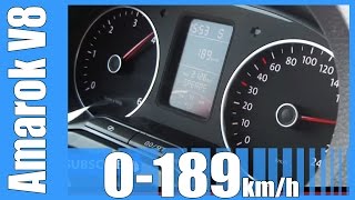 VW Amarok MTM 42 TDI V8 410 HP 0189 kmh NICE Acceleration [upl. by Demah]