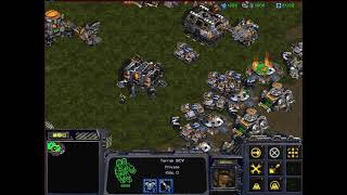 StarCraft Brood War  1 Terran vs 7 Protoss vs 7 computers  Map Big Game Hunters [upl. by Laddie134]