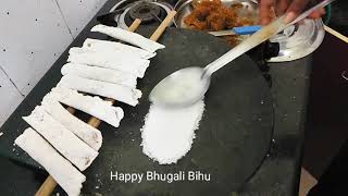 Bhogali bihu special  Magh Bihu 2019 Assamese Narikol CoconutPitha  Recipe  Madhuri Gogoi [upl. by Aenat]