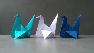 Como hacer un CISNE de papel  How to make a paper swan Fácil y sencillo [upl. by Ennyroc199]