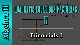 Algebra II Quadratic Equations  Factoring Level 4 of 10  Trinomials I [upl. by Norraa]