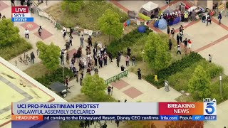 ProPalestinian demonstrators at UC Irvine occupy building [upl. by Eannyl742]