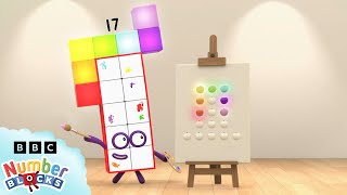 Stampolines Art Attack  Number Fun  Learn to Count  Numberblocks [upl. by Bezanson]