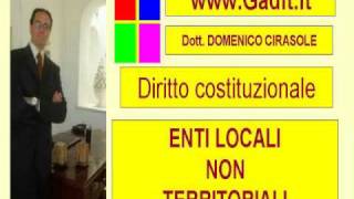 VIDEO LEZIONE DIRITTO COSTITUZIONALE ENTI LOCALI NON TERRITORIALI [upl. by Daphne]