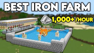 Best Iron Farm with Better Rates  121 Minecraft Bedrock amp PE [upl. by Luhem]