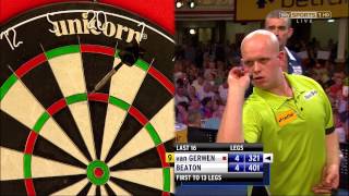 HD Michael Van Gerwen  9 Dart Finish  2012 PDC World Matchplay  wwwninedarterscouk [upl. by Nitz]