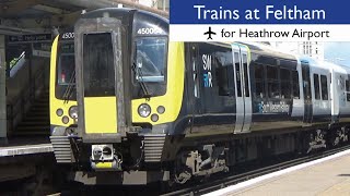 South Western Railway Trains At Feltham For Heathrow Airport [upl. by Aneetsirk]