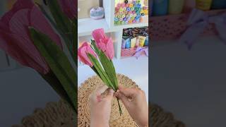 Diy Tulip Flowers😍🌷💓🤌🏻  quotPinterest Inspiredquot shorts diy pinterest papercraft flowers viral [upl. by Annais247]