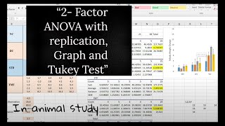 How to analyze ANOVA 2 Factor with replication in context to animal study using simply MSExcel [upl. by Neelyad4]