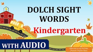 DOLCH BASIC SIGHT WORDS FOR KINDERGARTEN [upl. by Boehike318]