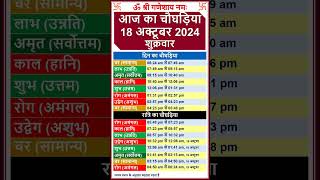 Aaj Ka Choghadiya I 18 October 2024 Iआज का चौघड़िया panchang shorts choghadiya shubhmuhurat [upl. by Ekusoyr786]