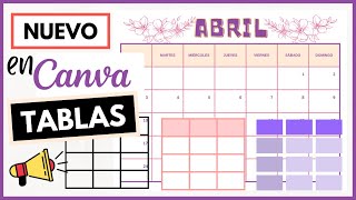 Cómo hacer un CALENDARIO MENSUAL en Canva GRATIS  APRENDE a usar TABLAS la NUEVA Función de Canva [upl. by Denny555]