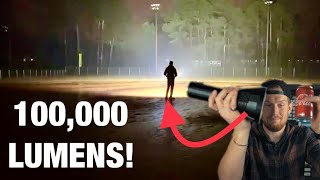 100000 Lumens Brightest Flashlights you can buy Imalent MS18 [upl. by Arykahs]