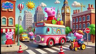 The Wheels on the Bus Peppa Pig Version  Nursery Rhymes amp Kids Songs [upl. by Zaid264]