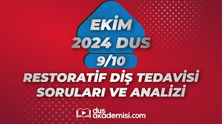 DUS RESTORATİF DİŞ TEDAVİSİ 2024 EKİM SORULARI VE REFERANSLARI  UZM DT EBUBEKİR YILMAZ [upl. by Aker]