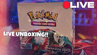 🔴 Opening Pokémon Paradox Rift Booster Box Live [upl. by Zsamot]