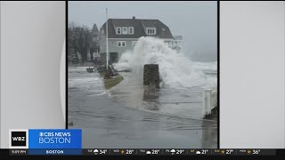 100yearold sea wall in Salem fails during weekend rainstorm [upl. by Appleby]