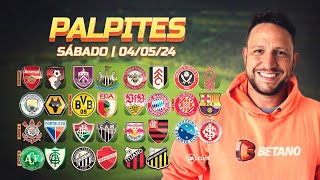 PALPITES DE FUTEBOL PARA HOJE 04052024  JOGOS DE SÁBADO BRASILEIRÃO SÉRIE A 5ª RODADA  BILHETES [upl. by Ahsaet]