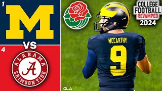 Michigan vs Alabama  2024 Rose Bowl Simulation  College Football Playoff  NCAA 14 Revamped Mod [upl. by Hedvig49]