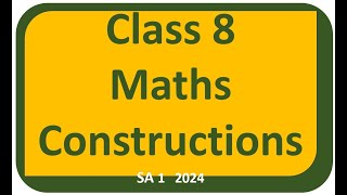 Math CONSTRUCTIONS maths sa1 question paper 2024 8th class sa1 maths question paper 2024 8th class [upl. by Samuelson]