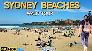 Sydney Australia Virtual Walking tour  Manly Beach ⛱️ Summertime  4K HDR [upl. by Kabab716]