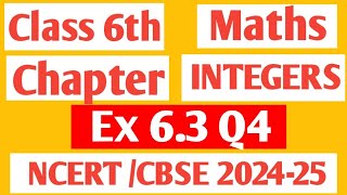 Class 6th Maths NCERT Chapter 6 Integers Ex 63 Q4 [upl. by Myron966]