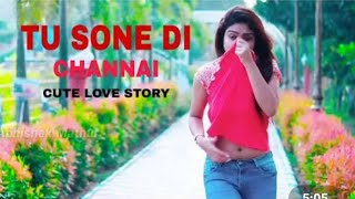 Tu sone di chani mai chandi da challa cute Love storyTiktok video Faran Alinew song [upl. by Yttam80]