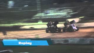 Luke Oldfield and Andrew Scheuerle Sprintcar Crash 11 April 2015 [upl. by Arturo]