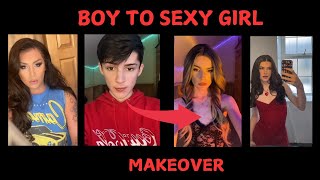 Boy to sexy girl makeup transformation 💦👙👄💦 [upl. by Aneerehs]