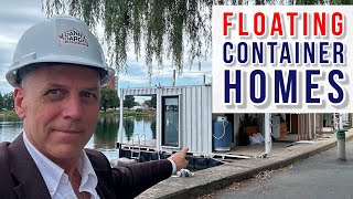 Floating shipping container homes boathouse models plans construction – Daniel Dargis Quebec Canada [upl. by Yrrat]