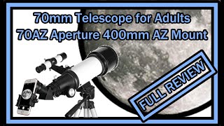 OYS Telescope 70AZ 70mm Aperture 400mm AZ Mount 20x 44x Phone Mount Full Review and Instructions [upl. by Mcgraw]