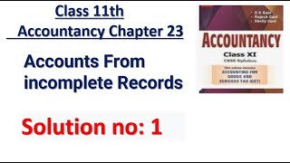 Accounts From incomplete Records Solution no 1 DK Goel [upl. by Collbaith13]