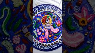 Krishna Lippan Art😳  Lippanart clay work shorts trending viral lippanart walldecor diy [upl. by Creighton]