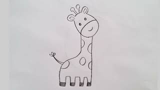 how to draw giraffe drawing easy step by stepDrawingTalent [upl. by Ohaus]