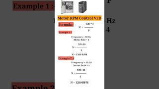 Moter RPM Control VFD Formula shorts viral ytshorts vfd [upl. by Noirod]