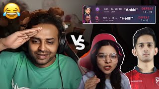 Binks Reviewed Ankkita amp Hellffs Valorant Career Results EPIC ENDING 😂 [upl. by Ylatan148]