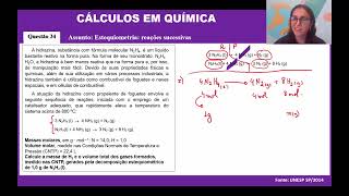 Exercício 034  A hidrazina substância com fórmula molecular N2H4 é um líquido bastante r [upl. by Helen]