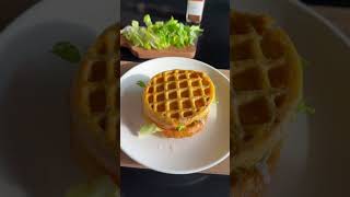 RECETA SALUDABLE DE WAFFLE CON POLLO [upl. by Beore]