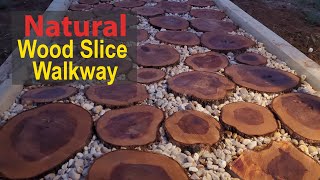 How To Build A Natural Wood Slice Walkway Using Cedar Trees [upl. by Keryt835]