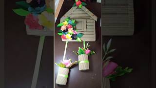 Cardboard home🏠wallhangingHome decorviralpaper flowerytshorts 🌸 [upl. by Akinajnat584]