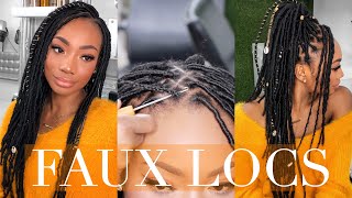 12 HOUR FAUX LOCS  NATURAL HAIR PROTECTIVE STYLING [upl. by Llewen]