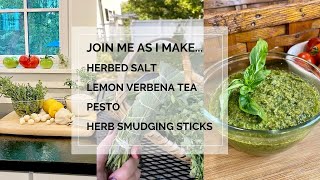 Things I made with culinary herbs Herbed salt  Lemon Verbena tea  Pesto Recipe  Smudging Sticks [upl. by Elish583]