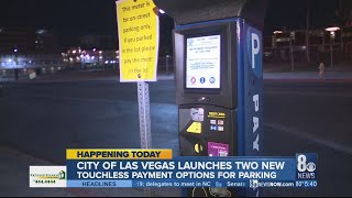 City of Las Vegas launches touchless parking system in downtown [upl. by Errehs]